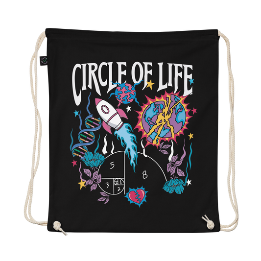 Circle Of Life Organic Cotton Drawstring Bag